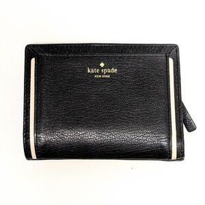 Kate Spade Black/White Leather Wallet Medium